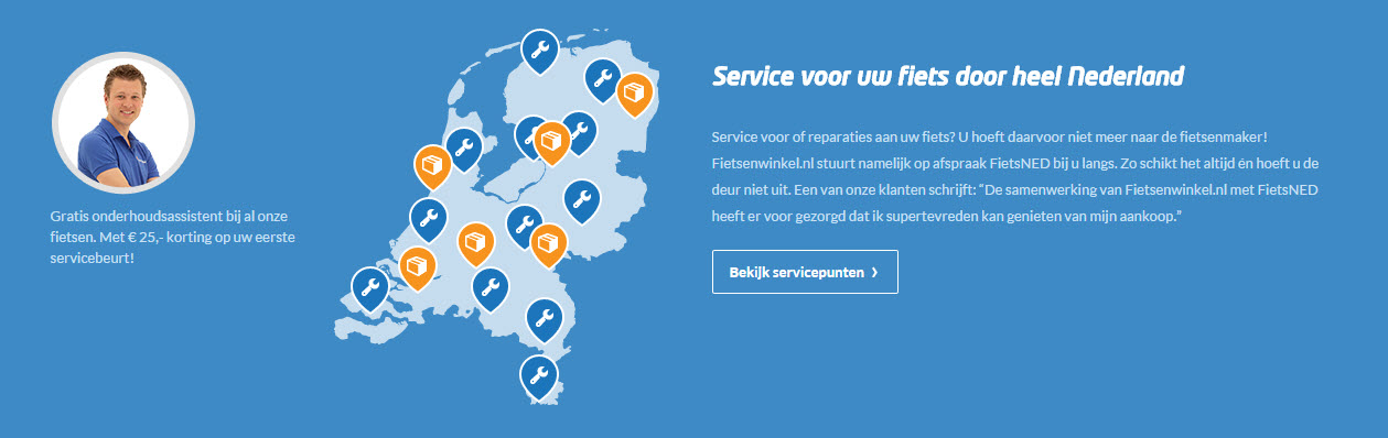 fietsenwinkel.nl service heel Nederland